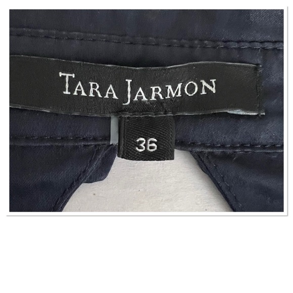 Tara Jarmon 100% Cotton Fit & Flare Robe Dress Sz 36 Navy Blue - Picture 8 of 9